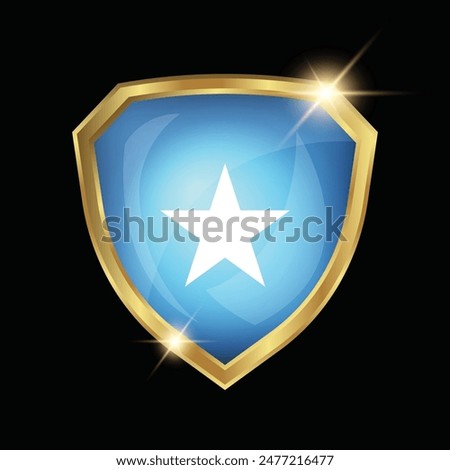 Somalia Flag Golden Shield Logo