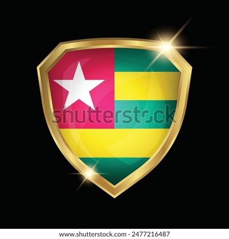 Togo Flag Golden Shield Logo