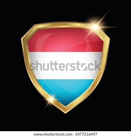 Luxembourg Flag Golden Shield Logo