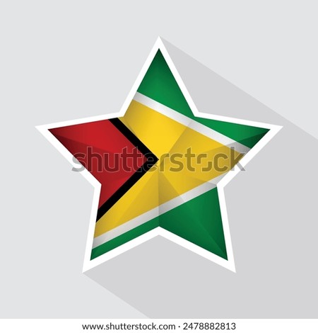 Guyana Flag Star Shape Icon