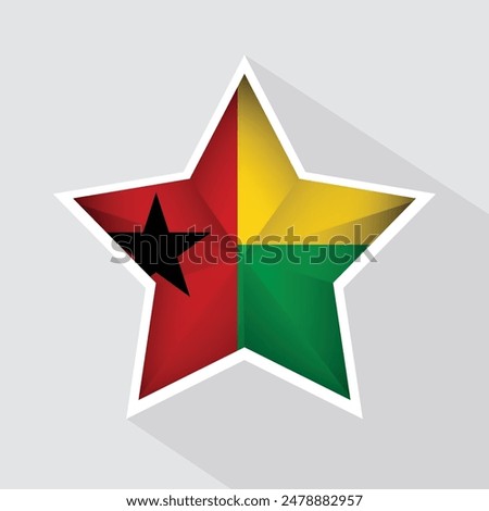 Guinea Bissau Flag Star Shape Icon