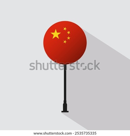 China National Circle Sign Flag Vector Illustration