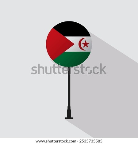 Western Sahara National Circle Sign Flag Vector Illustration