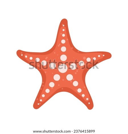 Starfish on isolated white background. Flat style. Vector illustration.