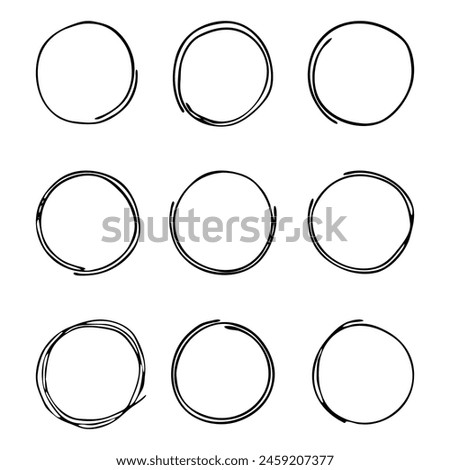 Hand drawn round doodles for text.Vector design elements.