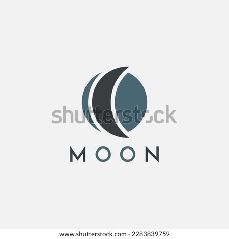 Unique moon logo with two colors.