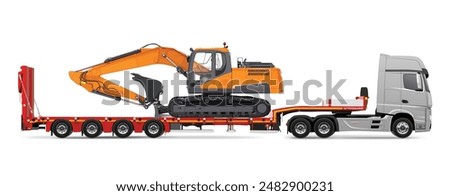 truck load semi road haul dig big large long lorry diesel icon logo sign side view work auto under work Volvo Scania Hino Iveco jcb sany Daf Isuzu power drive carry wheel mover heavy hauler