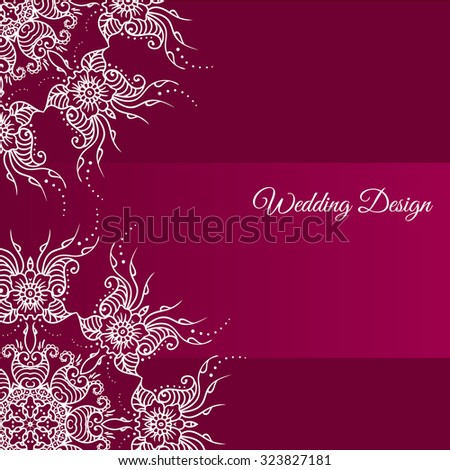 Wedding decoration card invitation. Decorative Marsala color pattern for a holiday, wedding, birthday vector