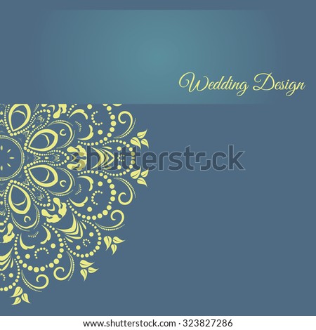 Wedding decoration card invitation. Decorative pattern color blue for the holidays, wedding, birthday vector