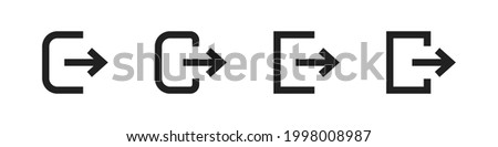 User logout icon set. Vector illustration. Logout symbol collection on white background.