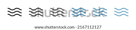 Set of waves icons. Vector isolated illustration. Wave lines collection.  Stock foto © 