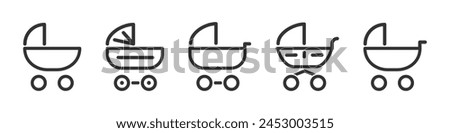 Baby carriage icon set. Strollers set. Pram icon. Vector isolated illustration.
