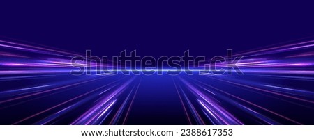 Magic sparkling trails of comet. Luminous lines on transparent background. Acceleration speed motion on night road. Magic moving fast speed police lines.