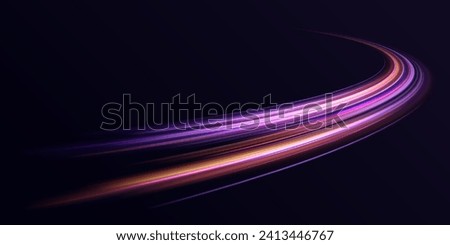 Neon color glowing lines background, high-speed light trails effect. Futuristic dynamic motion technology. Rotating dynamic neon circle. Colored shiny sparks of spiral wave.	