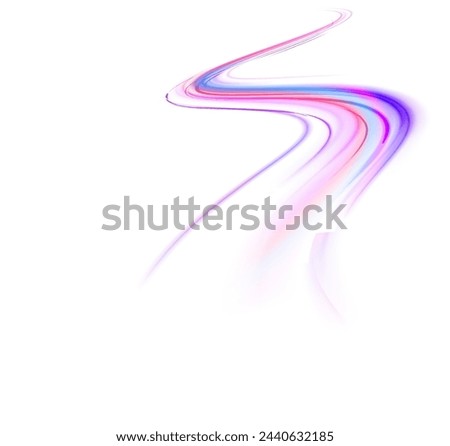 Vector pgn glitter light fire flare trace. Abstract image of speed motion on the road. Speed of light concept png background.