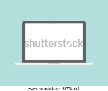 Laptop flat icon. Computer symbol. Vector illustration, EPS10.