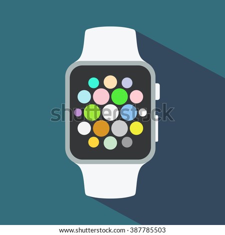 Smart watch flat icon. Vector illustration, EPS10.
