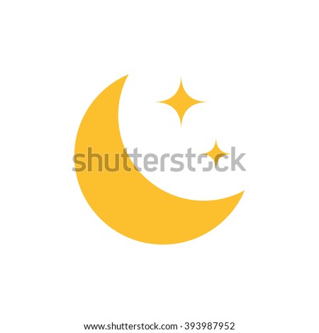 Flat Moon Icon. Night symbol. Vector illustration. EPS10.