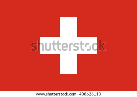 Switzerland flag, official colors. National Switzerland flag. Flat vector illustration. EPS10.