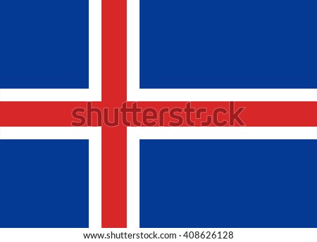 Iceland flag, official colors and proportion correctly. National Iceland flag. Flat vector illustration. EPS10.