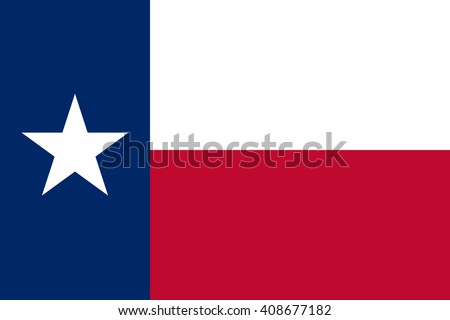 Texas flag, official colors and proportion correctly. National Texas flag. Vector illustration. EPS10.