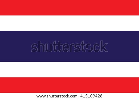 Thailand flag, official colors and proportion correctly. National Thailand flag. Flat vector illustration. EPS10.