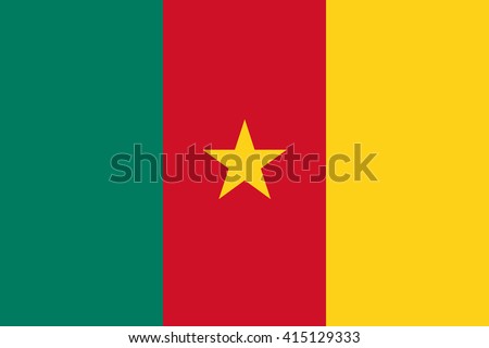 Cameroon flag, official colors and proportion correctly. National Cameroon flag. Flat vector illustration. EPS10.