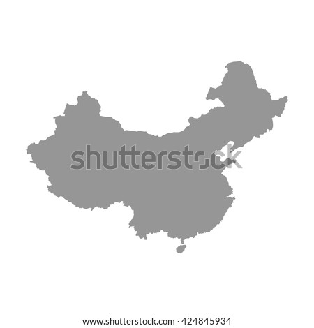 Grey blank China map. Flat vector illustration. EPS10.