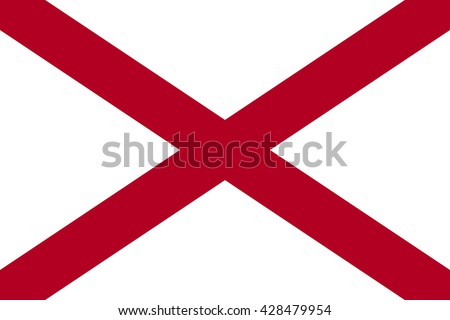 Alabama state flag, official colors and proportion correctly. National Alabama flag. Vector illustration. EPS10.