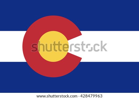 Colorado state flag, official colors and proportion correctly. National Colorado flag. Vector illustration. EPS10.