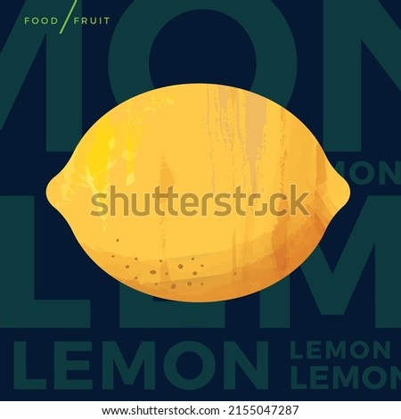 Creative abstract vector art illustration of a lemon fruit icon