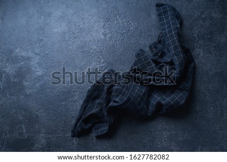 Similar – Image, Stock Photo Flatlay of blue linen bed cloths and pillow, morning concept