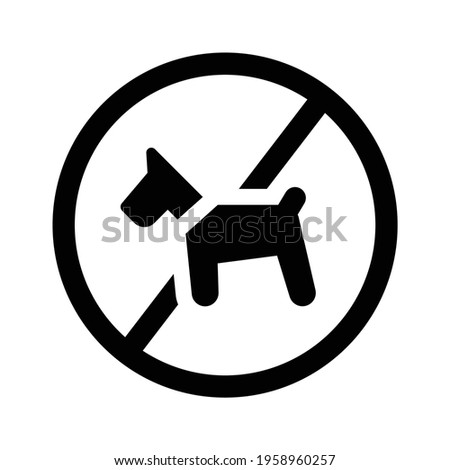 Prohibition sign no dog sign icon.