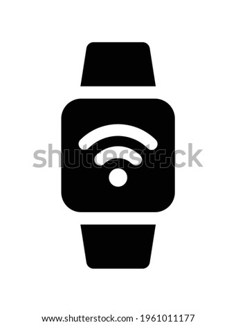 Smartwatch wifi connection data icon isolated illustration.