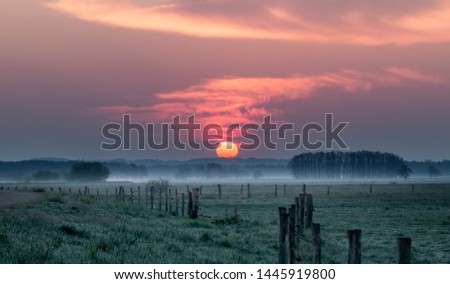 Similar – Image, Stock Photo Sunrise in the Teufelsmoor at the Hammerbrücke in Osterholz-Scharmbeck near Bremen