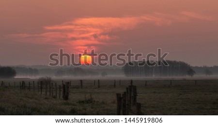 Similar – Image, Stock Photo Sunrise in the Teufelsmoor at the Hammerbrücke in Osterholz-Scharmbeck near Bremen