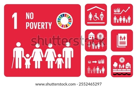 SDG Goal 1 No Poverty Vector with Targets and Icons