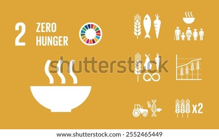 SDG Goal 2 Zero Hunger Vector with Targets and Icons