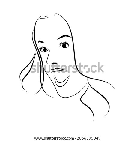 Beautiful women face show happy mood , hair salon logo vector