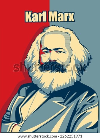 Vector image of famous German philosopher, hope style illustration
