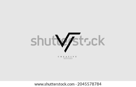 Alphabet letters Initials Monogram logo VT TV V T VF