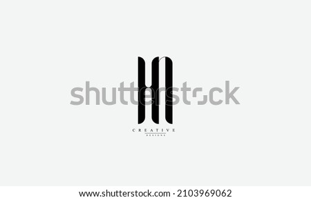 Alphabet letters Initials Monogram logo HN NH H N Stock fotó © 