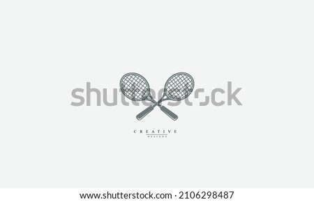 Tennis Racket vector logo design 