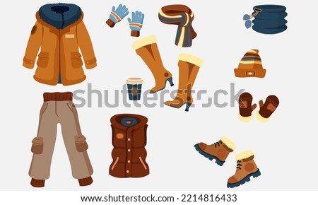 Winter Clothes vector logo design