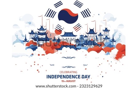 Happy Independence day south korea vector design