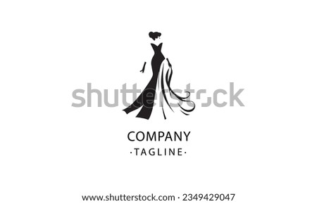 Gala Dress lady fashion vector black logo design white background