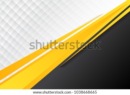 template corporate concept yellow black grey and white contrast background. Vector graphic design illustration, copy space 商業照片 © 