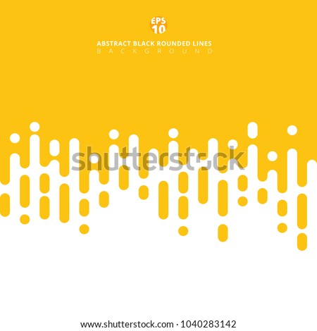 Abstract yellow mustard Rounded Lines Halftone Transition. Vector Background Illustration