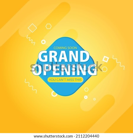 Grand opening tag. Coming soon tag design for the grand opening. Advertising tag for special opening. illustration design. Vector art. graphic design.