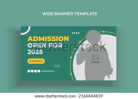 Editable thumbnail design for any videos. Kids school education admission customizable video thumbnail and web banner template	